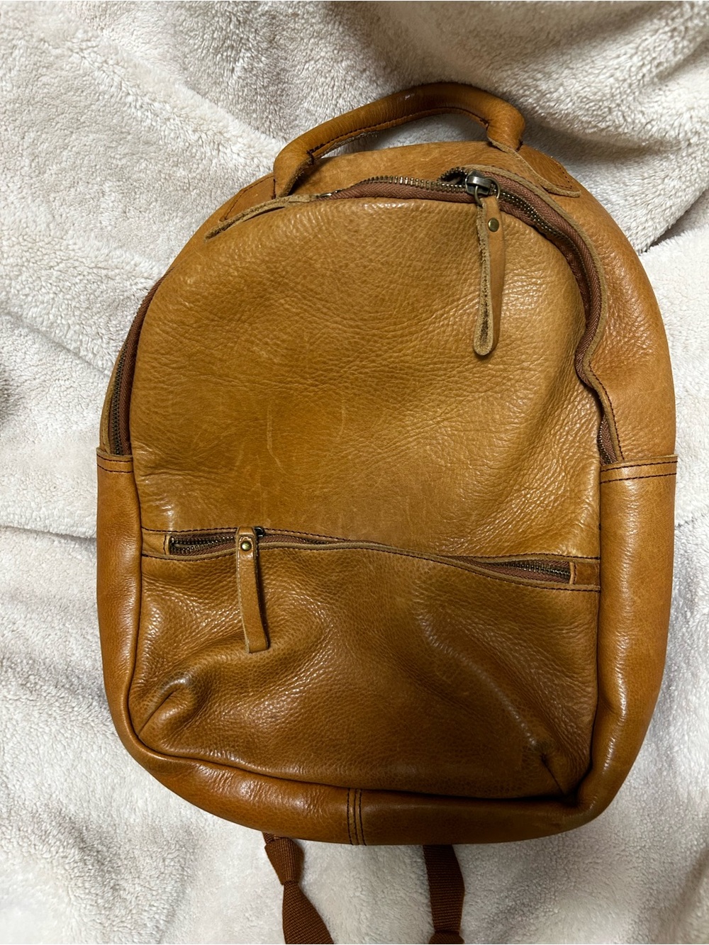Duluth Trading Co Tan Leather Backpack
